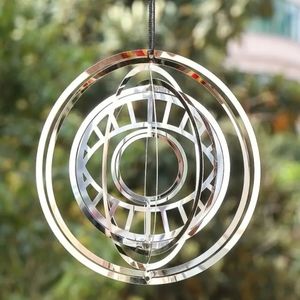 All Seeing Eye/All Knowing Eye/Evil Eye Garden Wind Chime/Spinner in Silver NWT
